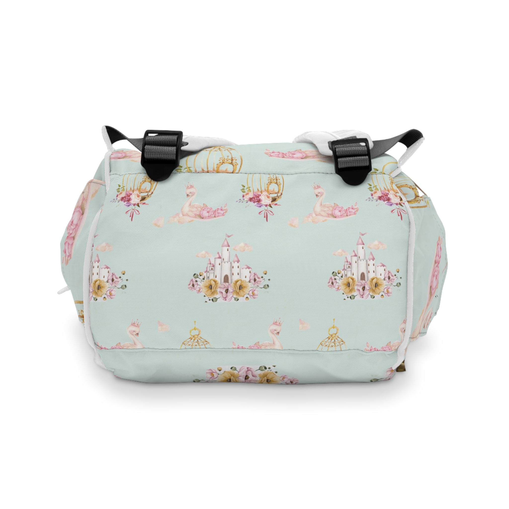 Baby Swan Castle Pattern Diaper Backpack | Waterproof Nursery Bag