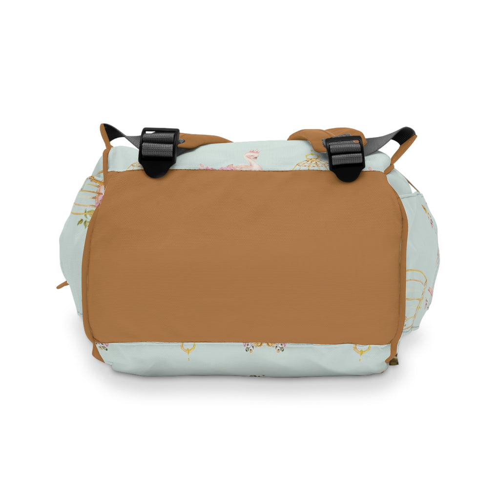 Baby Swan Castle Pattern Diaper Backpack | Waterproof Nursery Bag