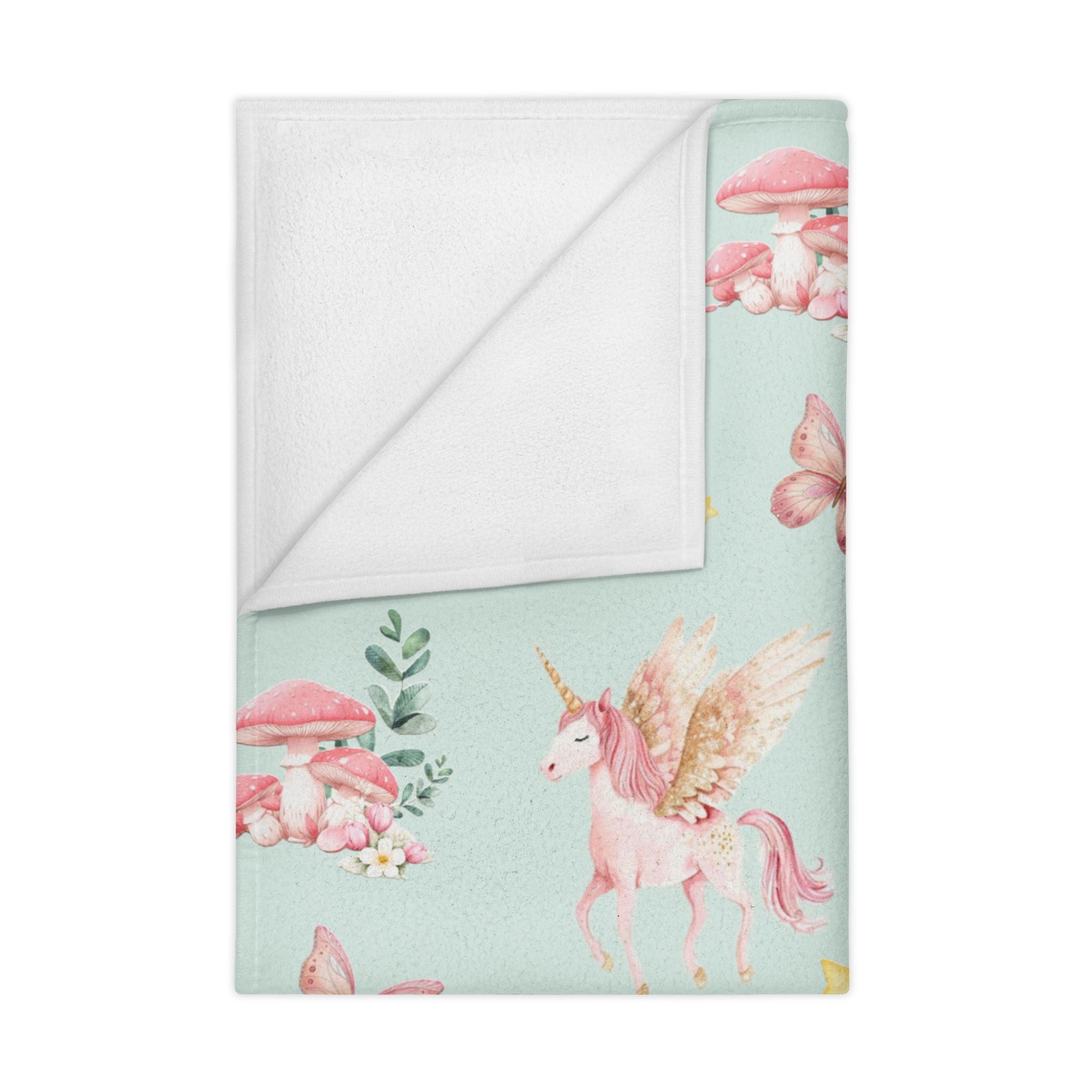 Toddler Blanket - Pastel Pegasus & Butterfly Baby Throw, Soft Nursery Blanket for Girls