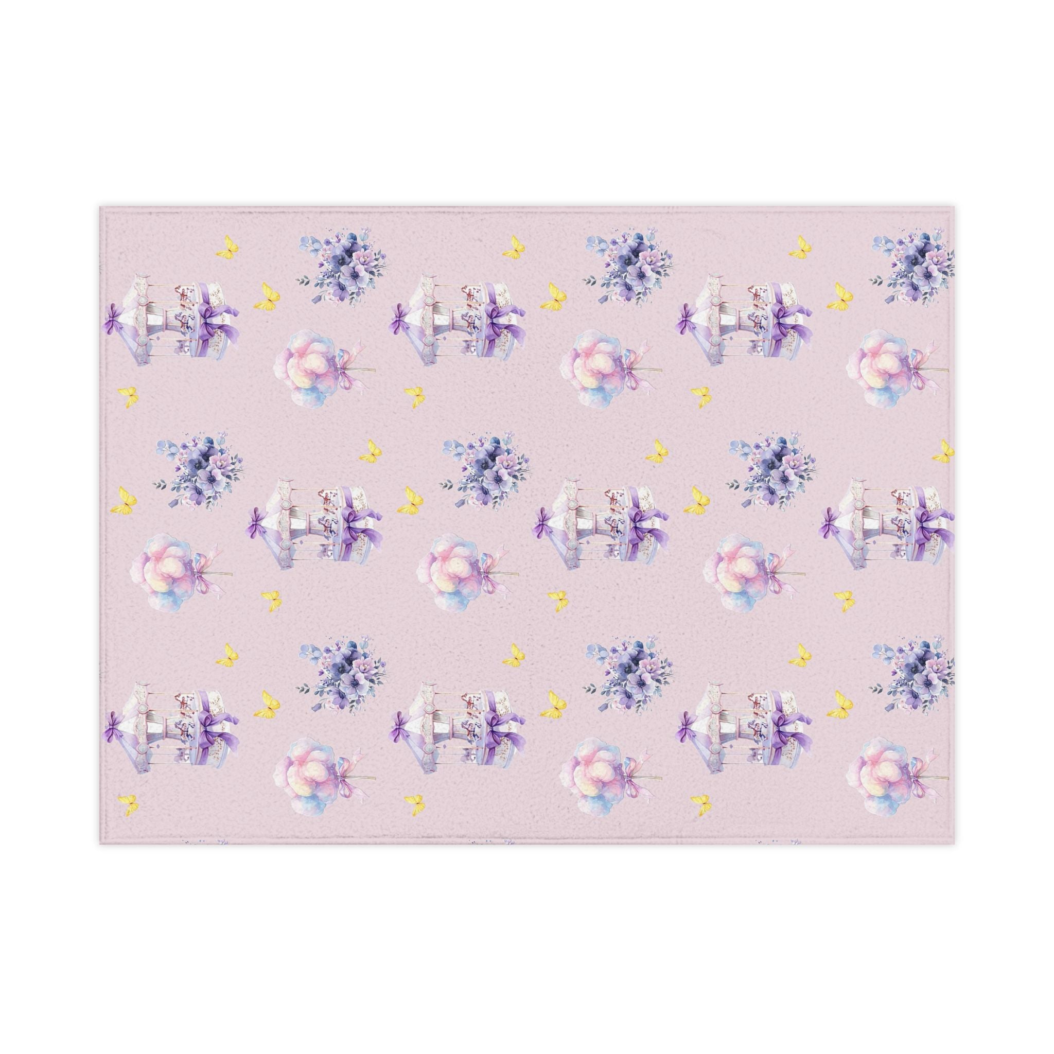 Toddler Blanket — Carousel Floral Pattern Cozy Baby Throw