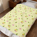 Velveteen Plush Blanket 50x 60’’ - Lemon Blossom Floral Throw