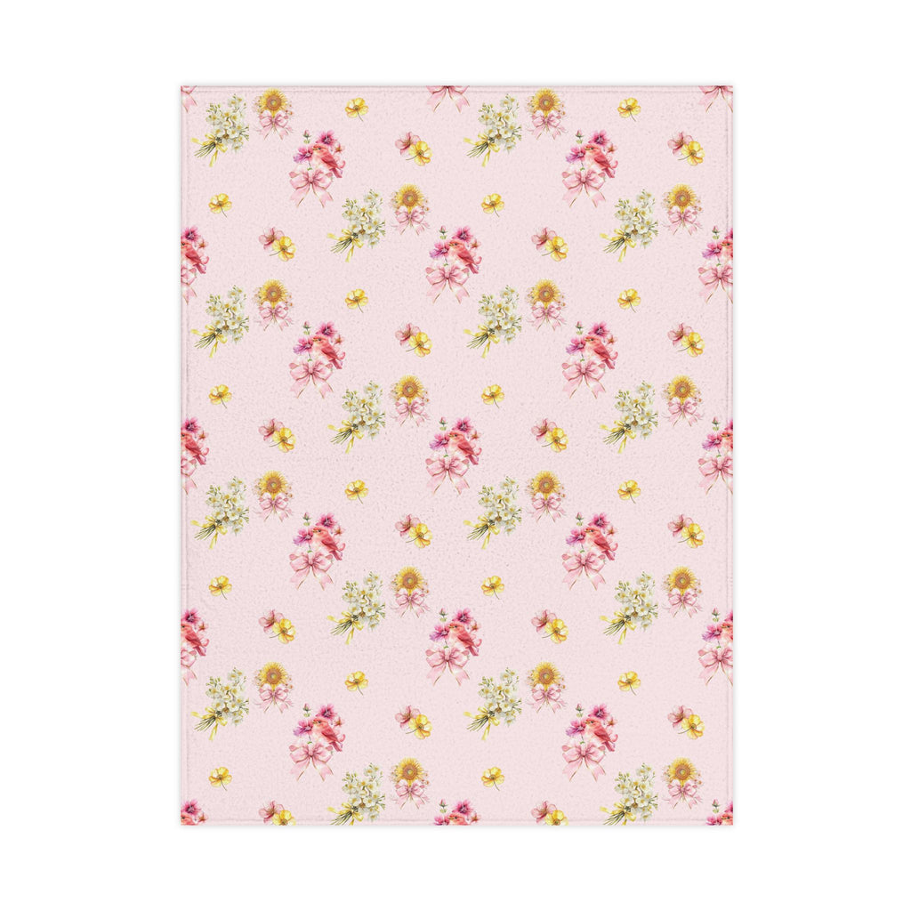 Vintage Floral Pattern Toddler Blanket | Pink Roses & Daisies