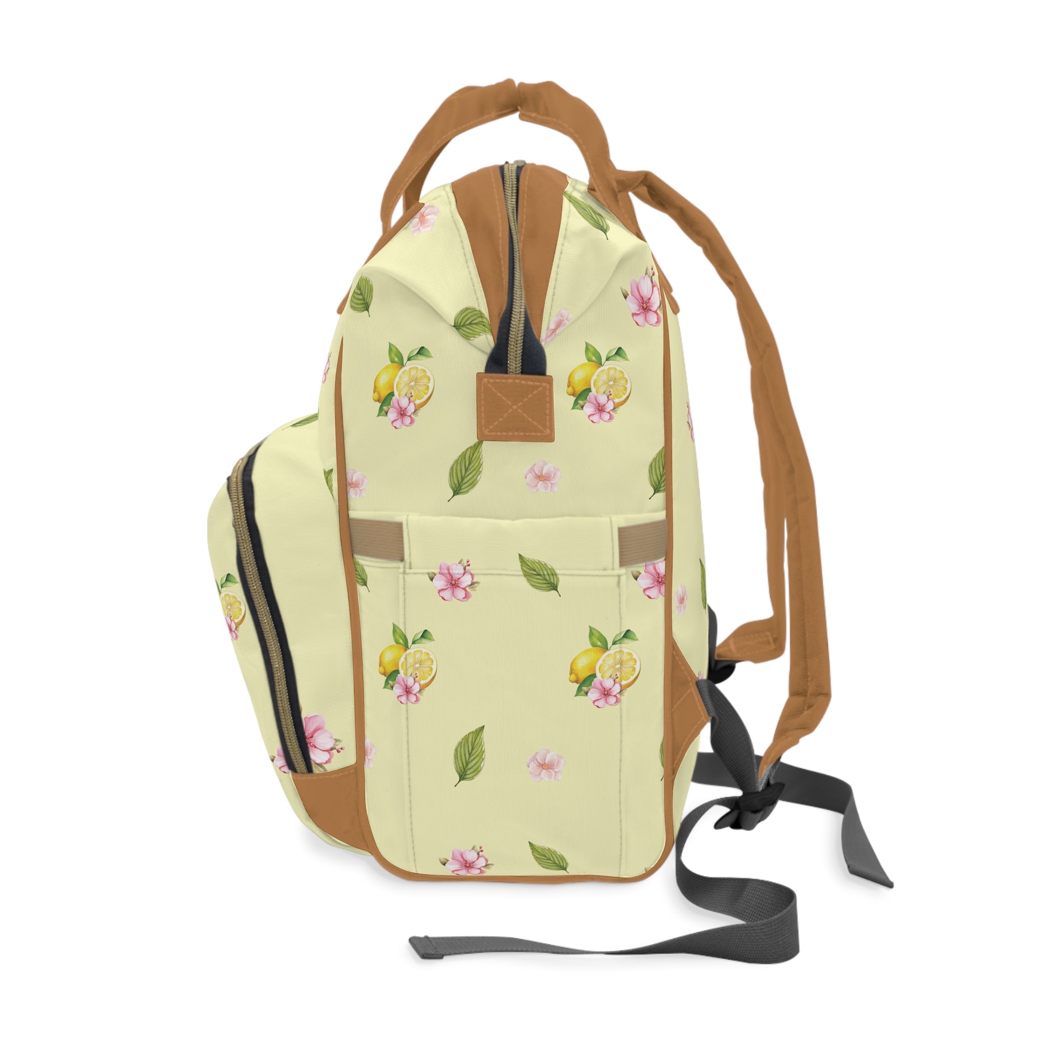 Floral Citrus Baby Backpack — Multifunctional Diaper Bag