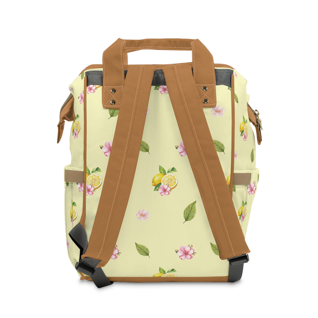 Floral Citrus Baby Backpack — Multifunctional Diaper Bag