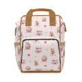 Pink Tea Cup & Cupcake Pattern Diaper Backpack | Floral Baby Shower
