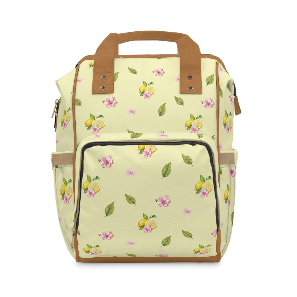 Floral Citrus Baby Backpack — Multifunctional Diaper Bag