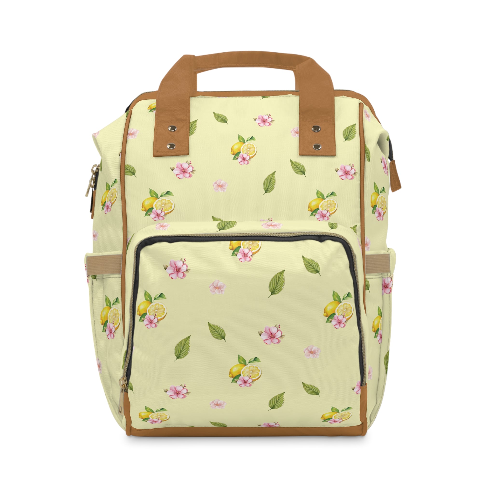 Floral Citrus Baby Backpack — Multifunctional Diaper Bag