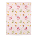 Bird and Floral Pink Baby Swaddle Blanket - Soft Bow & Wildflower Nursery Wrap