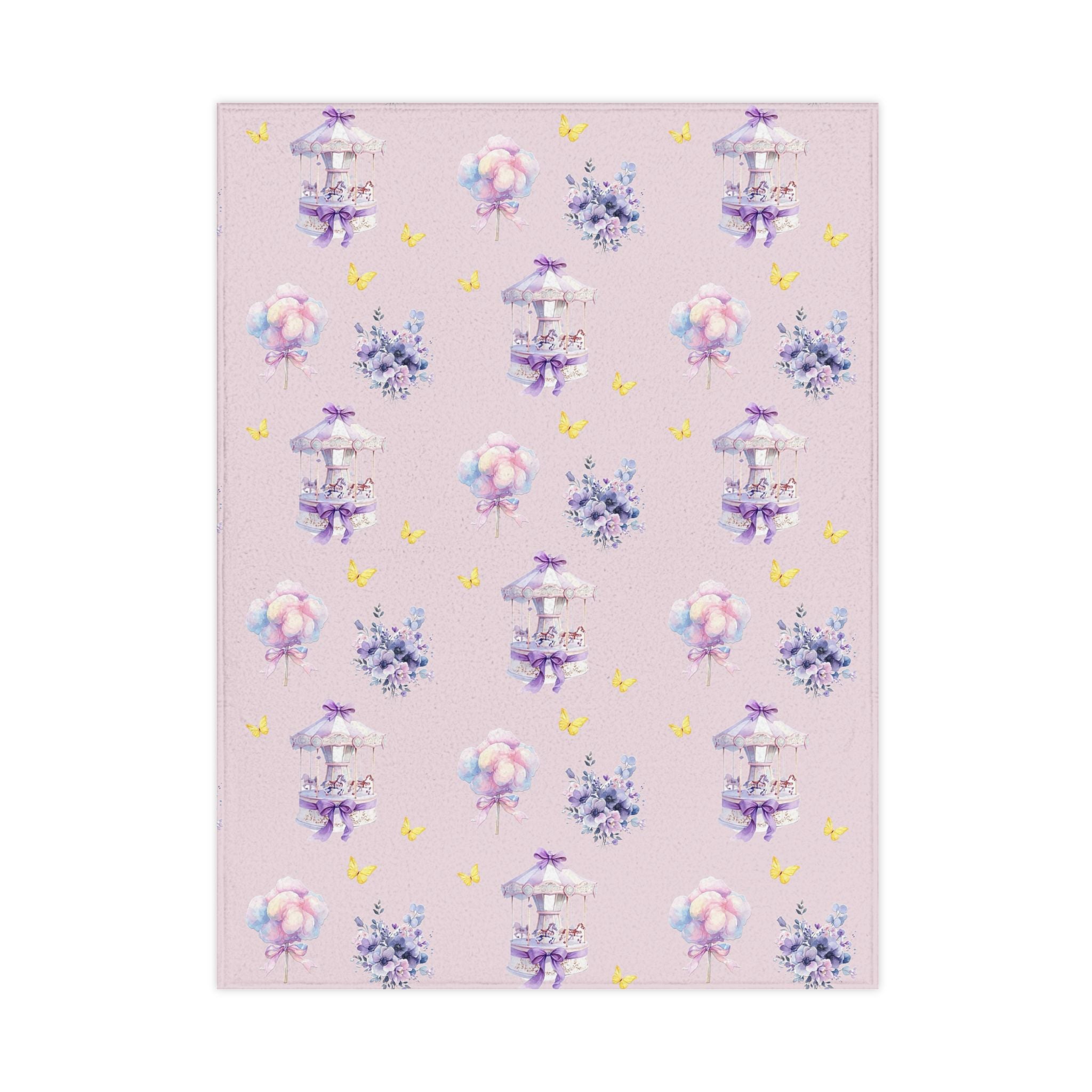 Toddler Blanket — Carousel Floral Pattern Cozy Baby Throw