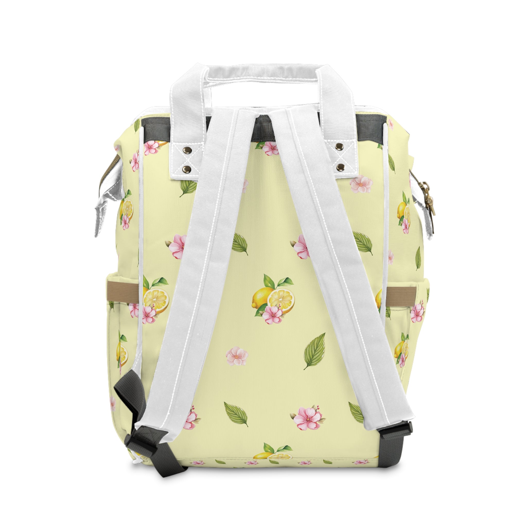 Diaper Backpack — Citrus & Pink Floral Baby Diaper Bag