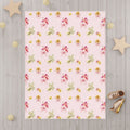 Vintage Floral Pattern Toddler Blanket | Pink Roses & Daisies