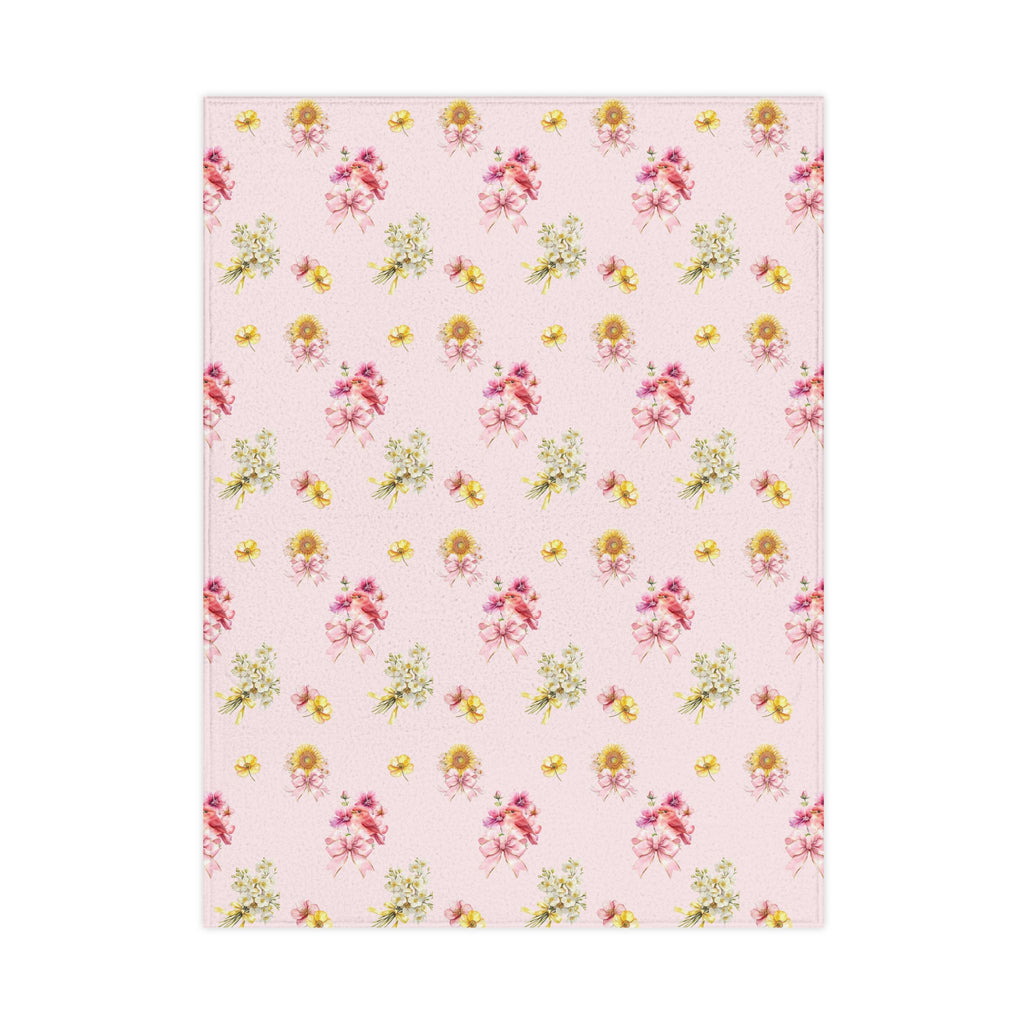 Vintage Floral Pattern Toddler Blanket | Pink Roses & Daisies