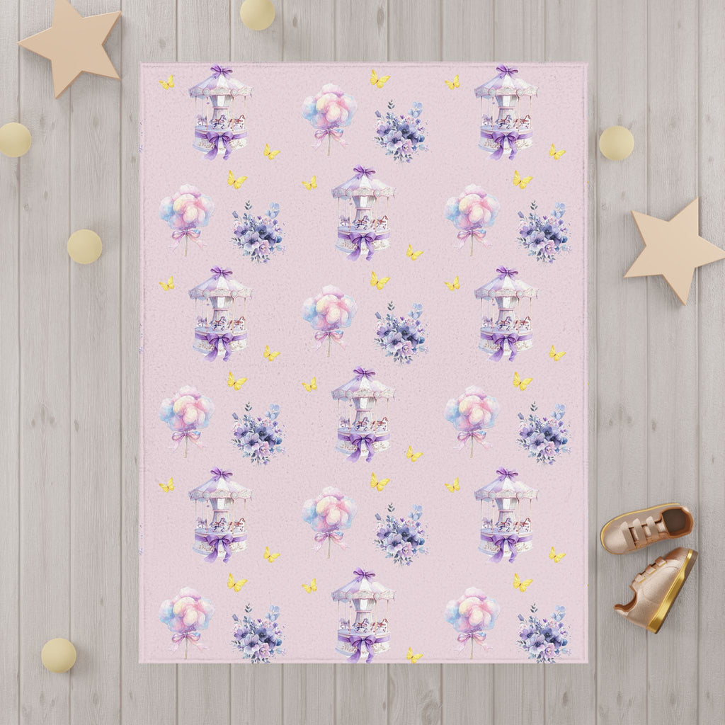 Toddler Blanket — Carousel Floral Pattern Cozy Baby Throw