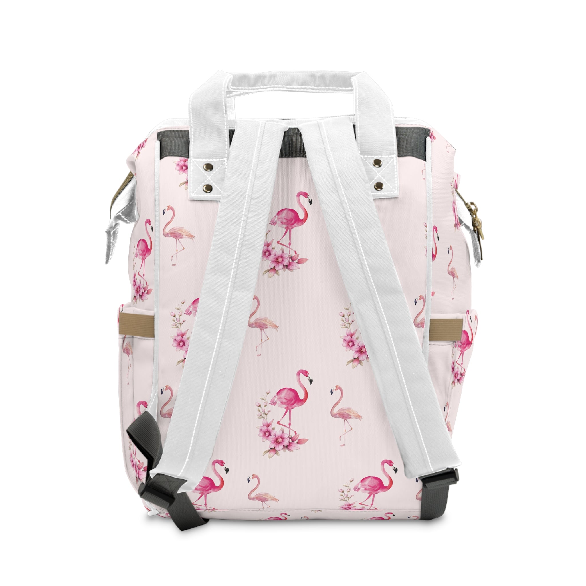 Flamingo & Flower Diaper Backpack — Multifunctional Baby Backpack