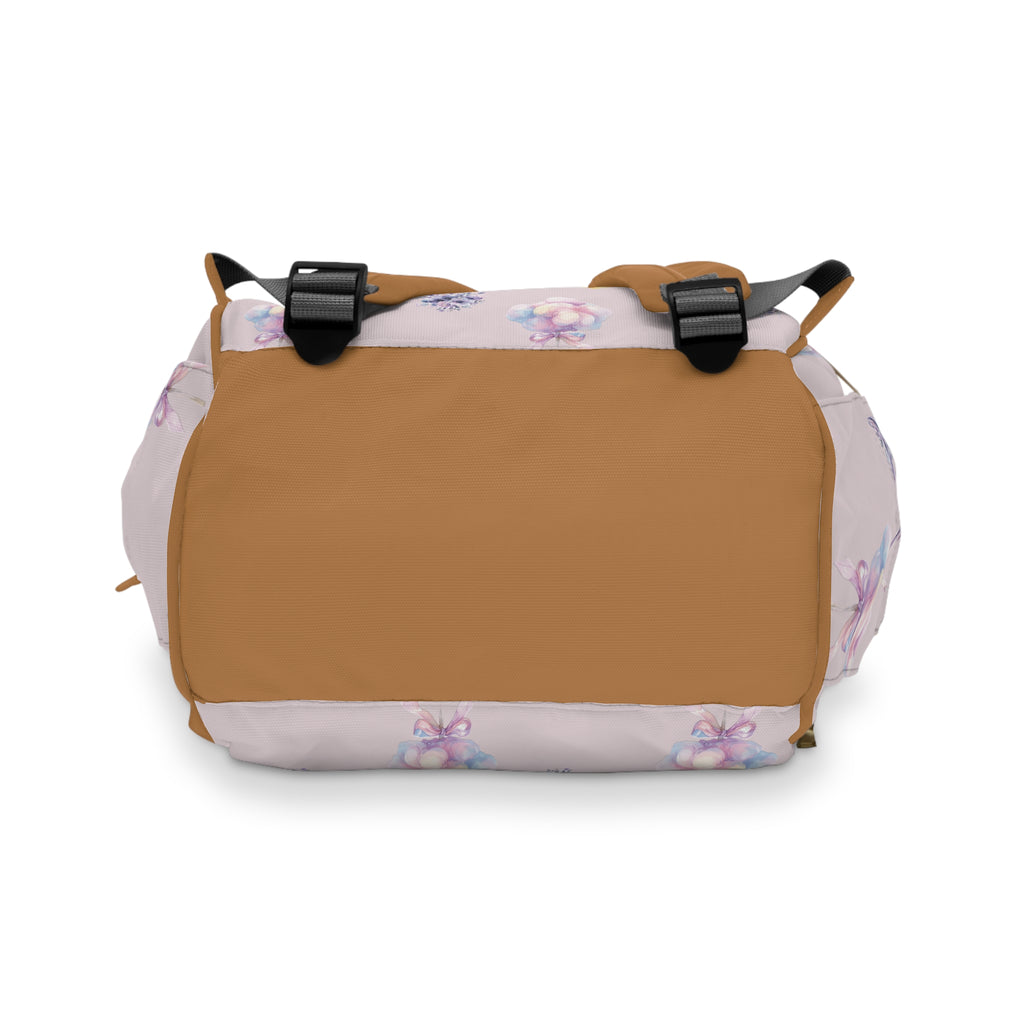 Pastel Carousel Diaper Backpack — Multifunctional Baby Changing Bag