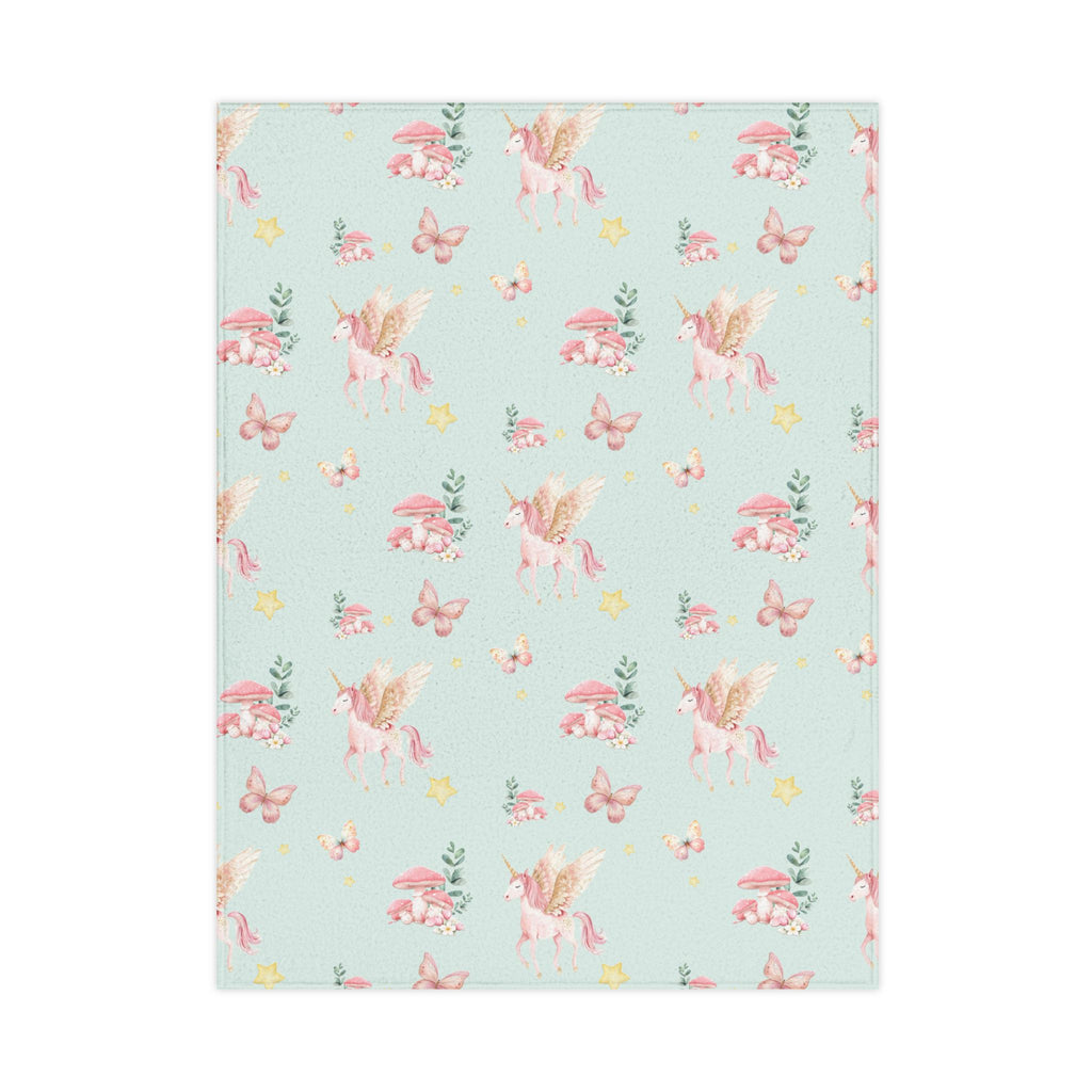 Toddler Blanket - Pastel Pegasus & Butterfly Baby Throw, Soft Nursery Blanket for Girls