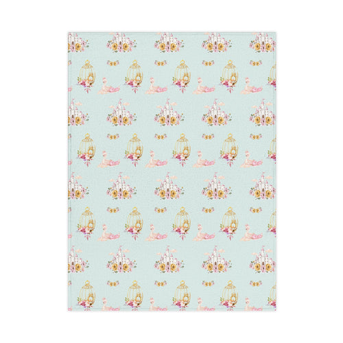 Fairy Castle Pattern Toddler Blanket | pastel princess nursery