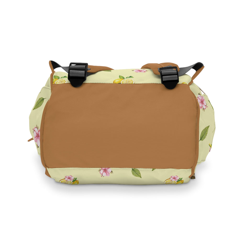 Floral Citrus Baby Backpack — Multifunctional Diaper Bag