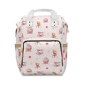 Pink Tea Cup & Cupcake Pattern Diaper Backpack | Floral Baby Shower