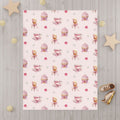 Ice cream, pink roses and Cup cake Toddler Blanket | Pink Ballet Dancers & Tea Cups Pattern